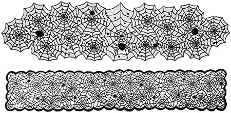 SIGNIFICADO4 HALLOWEEN LACE TABLE RUNNER 2-PACK Black Decoration 13 x72 （33x183cm Polyster