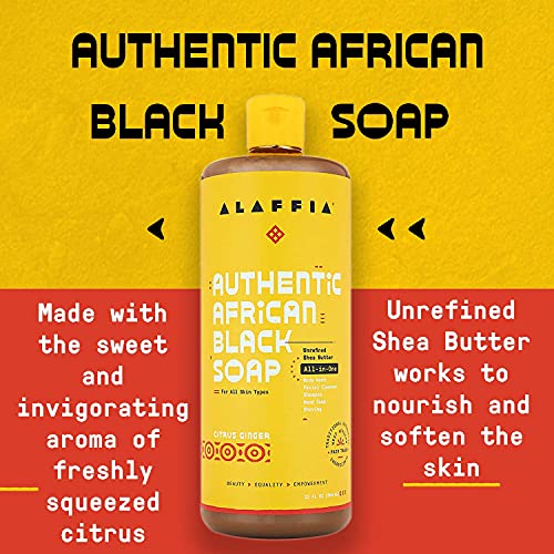 ALAFFIA Tudo em um gengibre cítrico autêntico africano Soap, 32 fz