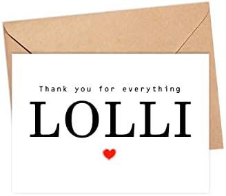 Obrigado por tudo o cartão Lolli - Cartão de agradecimento - Lolli Card - Cartão do Dia das Mães - Cartão para ela - Cartão de felicita