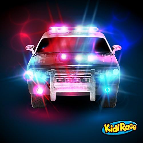 Kidirace Remote Control Police Car Brinqueda com luzes e sirenes para meninos - Carro de COP recarregável - Durável
