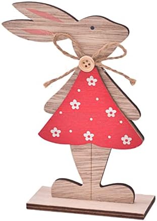 Decorações de Natal Bolas de madeira Ornamentos de coelho pequenos decoração de desktop decoração de madeira de páscoa Decorações de