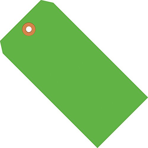 Tags de remessa de suprimentos de pacote superior, 13 pt, 3 1/4 x 1 5/8, verde fluorescente