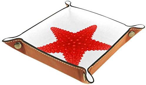 AISSO Starfish Royalty Leather Valet Bandey Organizador de carteiras, relógios, chaves, moedas, telefones celulares e equipamentos de escritório