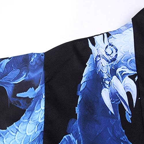 XXBR Mens japonês Kimono Kimono três quartos de manga aberta