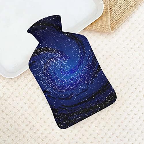 Galáxias Nebulose Cosmos garrafa de água quente com tampa macia 1l grande bolsa clássica mais quente para os pés da mão do ombro no pescoço