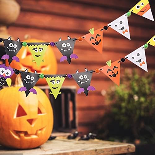 Pennant Banner laranja e preto Branco Amarelo Pennant Soldando suprimentos decorativos para festa de Halloween para decoração