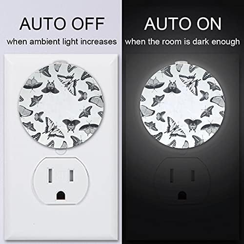 2 Pacote de plug-in Nightlight LED Night Light com sensor de entardecer para o amanhecer para o quarto de crianças, viveiro,