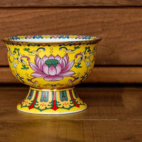 Fomiyes tigela chinesa tigela budista de água que oferece uma tigela de cerâmica que oferece tigela Adoração de arroz