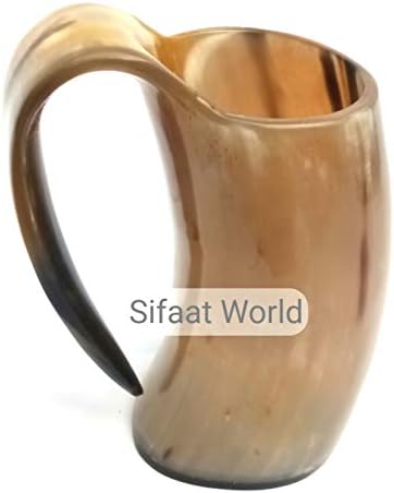 Sifaat World World Vintage Handicraft Viking Size de tamanho médio Copo de caneca de chifre