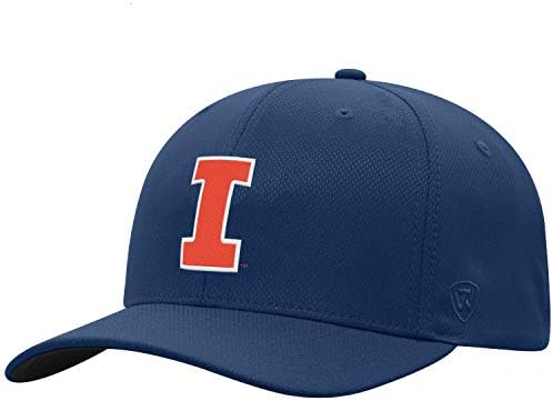 Top do mundo NCAA Illinois Illini Mens Reflex NCAA One Fit Hat Team Color Primary Icon, Black, OSFM