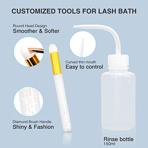 OBEYA 100ML Lash Shampoo para extensões de cílios, limpador de extensão de cílios, limpador de extensão de cílios de xampu para cílios para extensões Kit de limpeza de cílios para uso doméstico em casa Bottle & Brush Bottle Bottle
