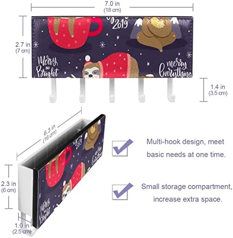 Christmas fofo bebê preguiçoso sono no copo Organizador com 5 ganchos parede banheiro prateleira de cozinha rack multifuncional prateleira de armazenamento