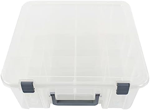 Caixa de organizador de plástico de Jigitz, caixa de organizador de plástico grande - 16 compartimento com recipiente de grade de