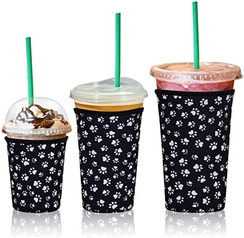 Cicilemo 3pack Sleeve de café gelado para bebidas frias do porta -isolador de neoprene reutilizável para xícaras -ta