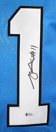 Robby Anderson autografou Blue Pro Style Jersey- Beckett W preto
