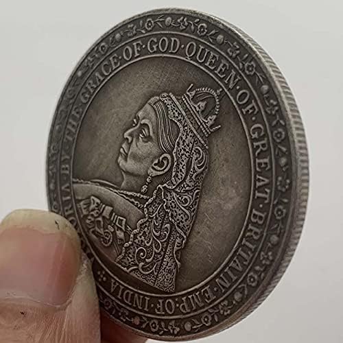 Múcria de moeda de erros Queen Brass Old Silver Medal Collection Moeda Coin Copper Coin Silver Craft Comemoration Coin