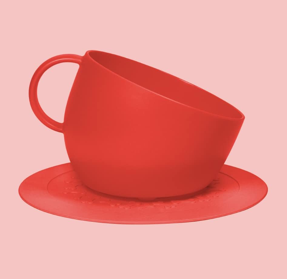 Cup de animais de estimação United - tigela de cachorro e tapete de alimentação, fabricado na Itália, designer: Gabriele Vella, cor: amarelo, capacidade: 85oz