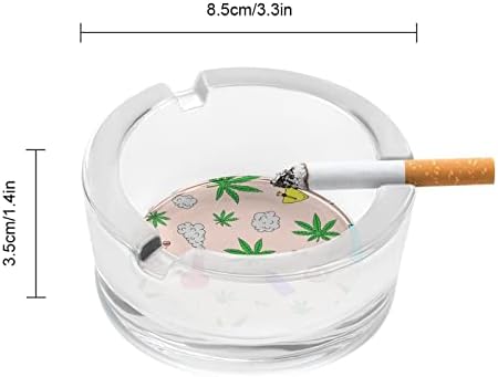 Chemistry Weed Leaves cinzeiros de vidro para cigarros e charutos Round Ash Bande