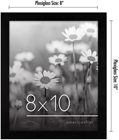 Americanflat 12 peças 8x10 Galeria Picture Picture Frame em preto - madeira composta com plexiglasse polido - formatos horizontais