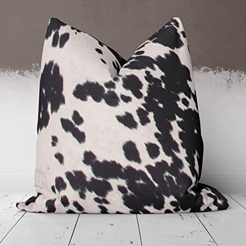 Glenna Jean Faux Cow 16 x 16 travesseiro, preto