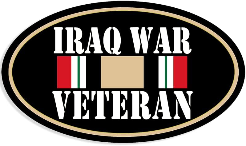 Agueira veterana de guerra do Iraque Oval, servida na Operação Iraqi Freedom Ribbon, vinil veterano militar para carros, caminhões,