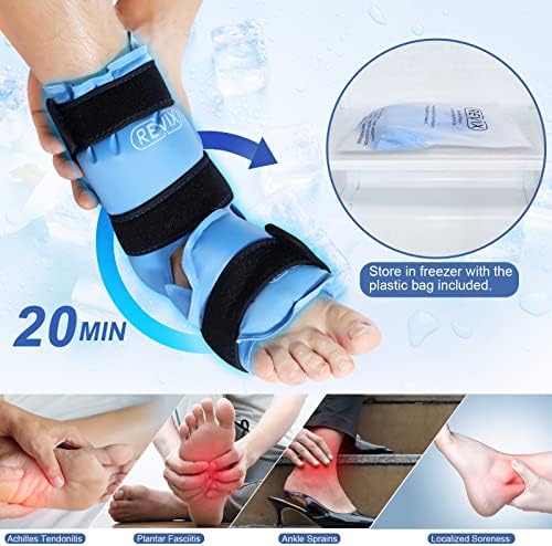 Revix de tornozelo de tornozelo envolve lesões para lesões em gel reutilizável pacote de gelo grande para lesões