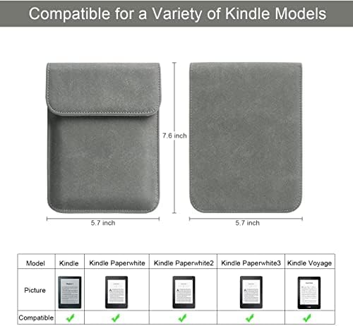 Para Kindle Paperwhite-6 polegada capa de capa de capa de manga-inclusão prateada, cinta cinza-cinza-cinza