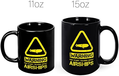 Caneca Monstro - Aviso pode começar a falar sobre aeronaves de aeronaves engraçadas caneca - caneca de café em cerâmica, presente para