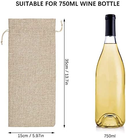 Lzymsz 12pcs Sacos de vinho, sacolas de garrafa de vinho reutilizáveis ​​com cordão, sacos de vinho Cheers no aniversário