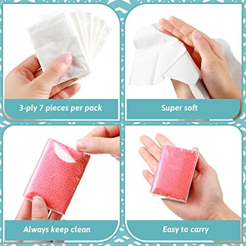 Tecidos de bolso a granel Tecidos faciais Tamanho da viagem Mini tecidos brancos com tecido geométrico projetado por tecidos