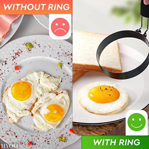 2pcs anel de ovo a anel de aço inoxidável - molde de ovo frito anel de ovo cozido anel de cozinha perfeita molde