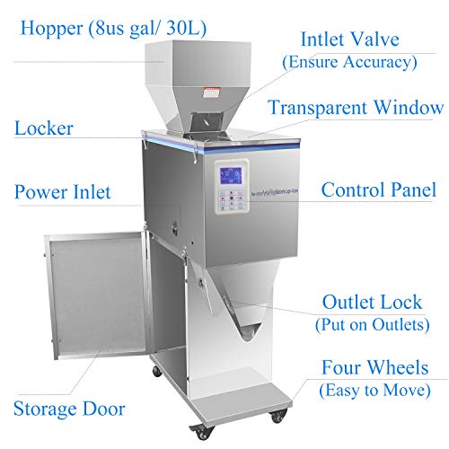 Máquina de enchimento em pó Hanchen Display LCD Power Filler de pó automático 20-3000g Máquina de enchimento de partículas para