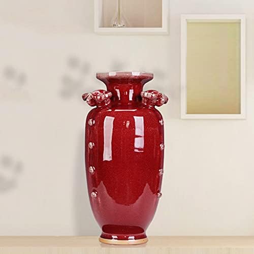 Kiln de porcelana de vaso wodMb gira a decoração de vaso vermelho de decoração de cerâmica casas de porcelana Vaso de natal decoração de natal