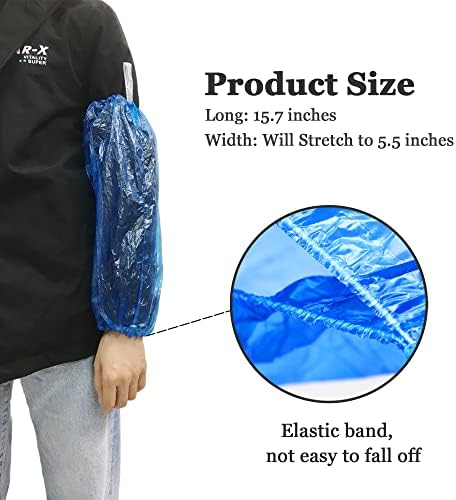 Mangas de braço descartáveis ​​de Yzurbu, tampas de protetor de plástico à prova d'água com elástico com elástico no manguito