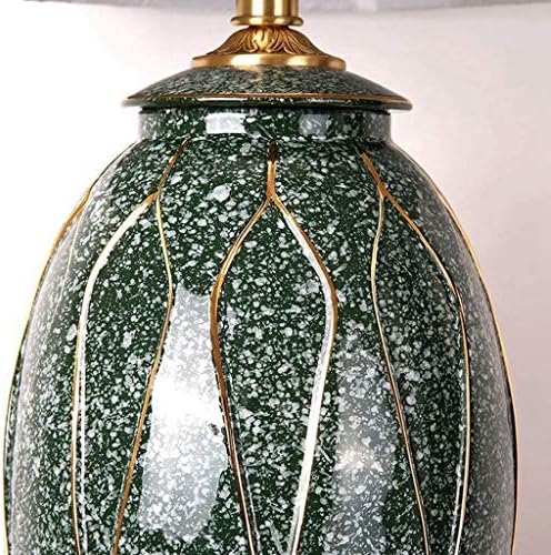 FZZDP Art Deco Tabel Lamp, lâmpada de mesa de decoração em casa, corpo de lâmpada de lampshadecerâmico de tecido, adequado para sala de estar, quarto