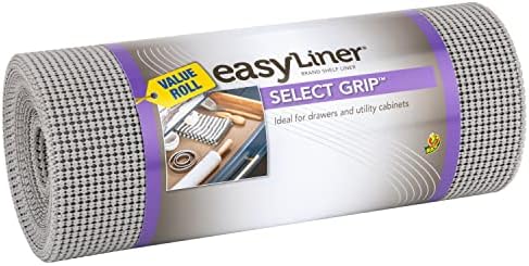Duck Easyliner Shelf Liner, Grip Select não adesivo para gavetas e armários, 12 polegadas x 24 pés, cinza claro