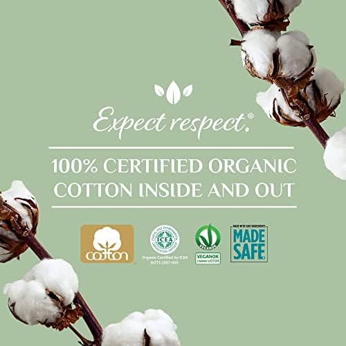 Organyc - tampões de algodão orgânico certificado - sem aplicador, livre de cloro, perfumes, rayon e químicos 192