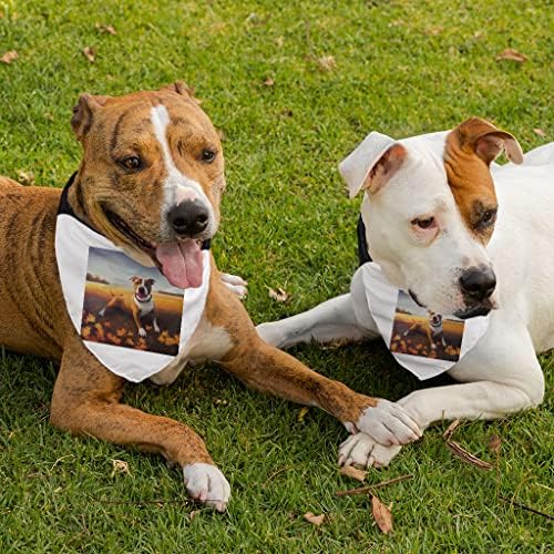 Pitbull Pet Bandana Collar - Colar de cachecol de outono - Bandana de cachorro gráfico - S