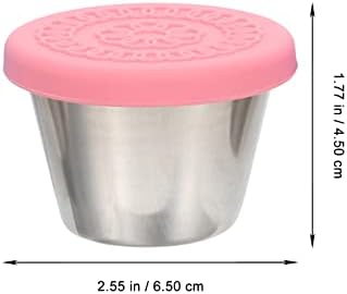 Recipiente de molho para piquenique upkoch, pequenos recipientes de condimentos com tampas de silicone à prova de vazamentos molho de molho de molho de aço inoxidável mini armazenamento de alimentos para 4pcs