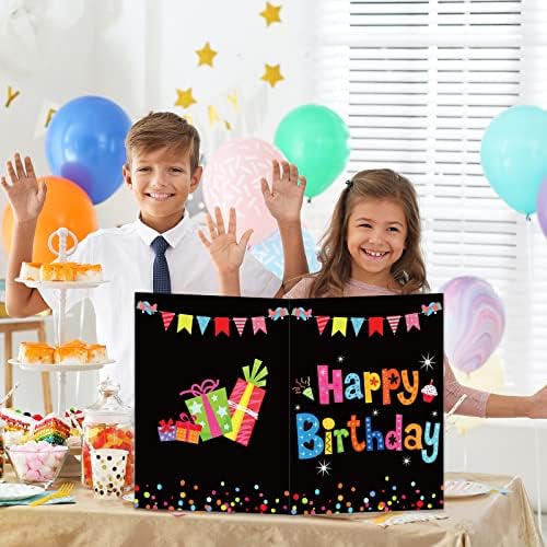 festeira para festas Jumbo aniversário cartão gigante livro de visita preto de feliz aniversário decorações de festas suprimentos presentes para meninos meninas -Large 14 x 22 polegadas