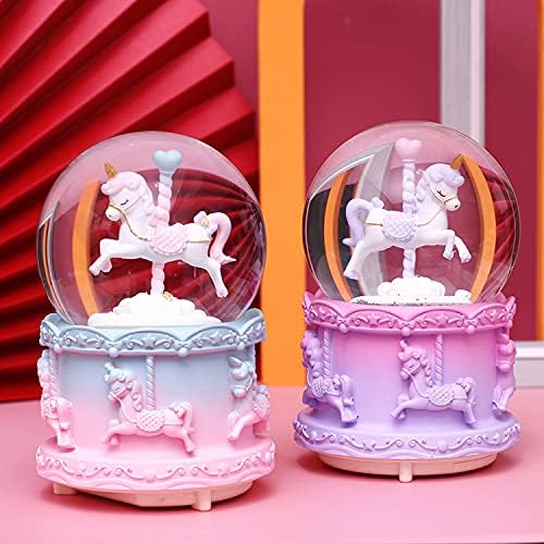 Snow Globe, Globes de neve de 3,14 polegadas com 7 musics de loop, presentes de unicórnio para meninas de 6 a 12 anos de idade Presentes de aniversário para meninas, Globos de neve para meninas Coleção de decoração de quarto