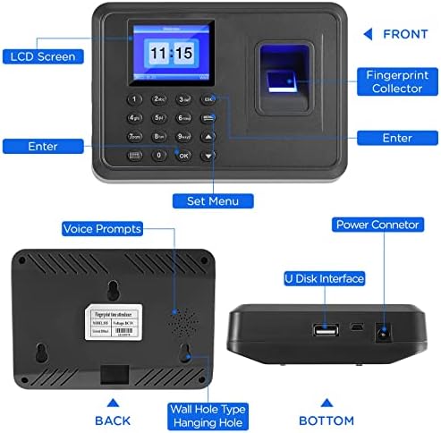 3 PCS Biométrica de impressão digital de atendimento a senha Máquina Verificação de sistemas