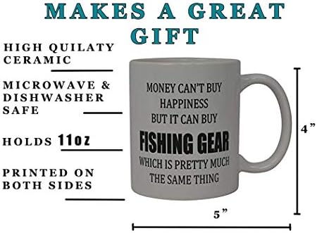 Rogue River Tactical Best Funny Coffee Caneca dinheiro não pode comprar felicidade, mas pode comprar equipamento de pesca novidade