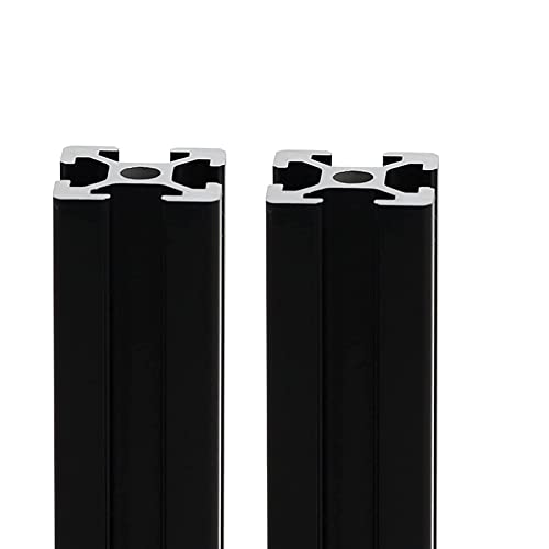 Mssoomm 2 pacote 1515 Comprimento do perfil de extrusão de alumínio 51,18 polegadas / 1300 mm preto, 15 x 15mm 15 séries T tipo T-slot t-slot European Standard Extrusions Perfis Linear Linear Lucro para CNC