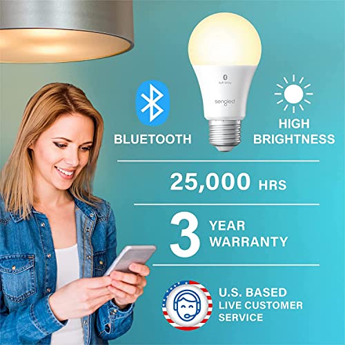 Lâmpada de lâmpada Alexa shnemed 75w, lâmpadas inteligentes de lâmpadas inteligentes malha Bluetooth 1050 lm, lâmpadas inteligentes