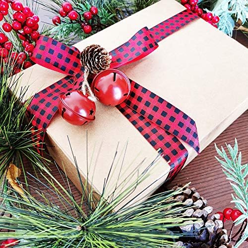 WINLYN 30 PCS Borgonha Jingle Bells com recortes de estrela sinos de trenó de metal de Natal sinos de artesanato rústico para ornamentos
