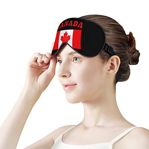 Funnystar Canada Maple Flag de máscara de sono macia Tampa para os olhos para dormir Blocos perfeitos leves com cinta