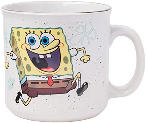 Bufalo de búfalo prateado Bob Squarepants Estou pronto campista caneca de cerâmica, 20 onças