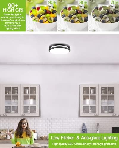 Luminária de teto de montagem em LED, 13 polegadas de 40w [500W equiv] Luminárias de cozinha diminuídas de 4000lm, luminárias de
