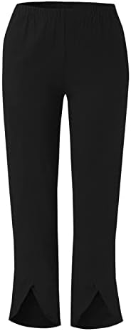 Calças de perna larga para mulheres de cintura alta casual cor de cor sólida casual calças soltas calças retas Bifurced Fit
